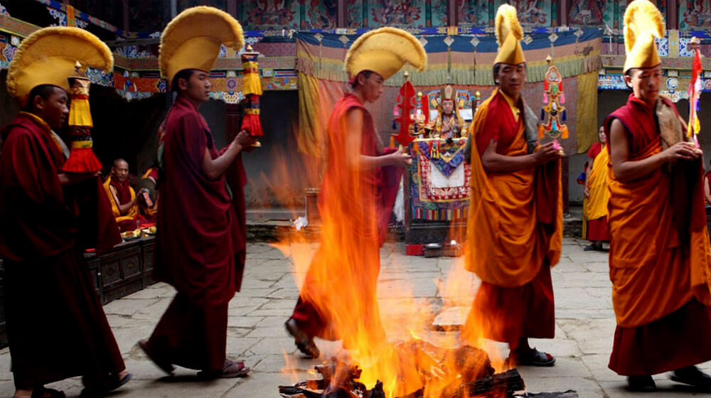 Celebrating Festival, Thyangboche Monastery 