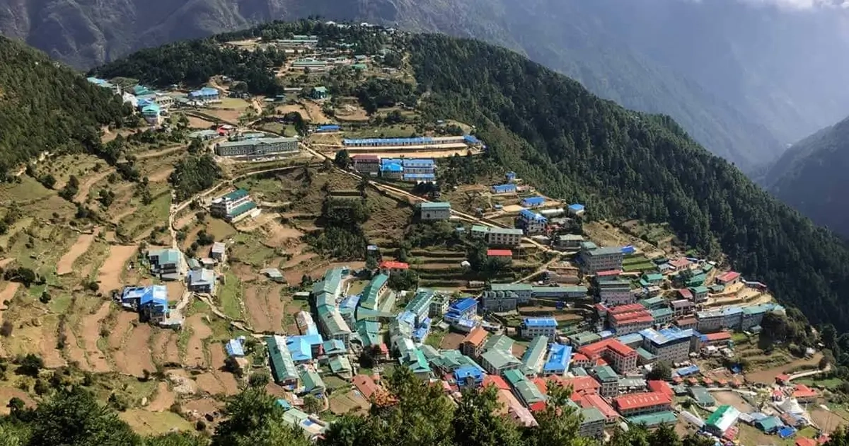 Breathtaking view of Namche Bazaar