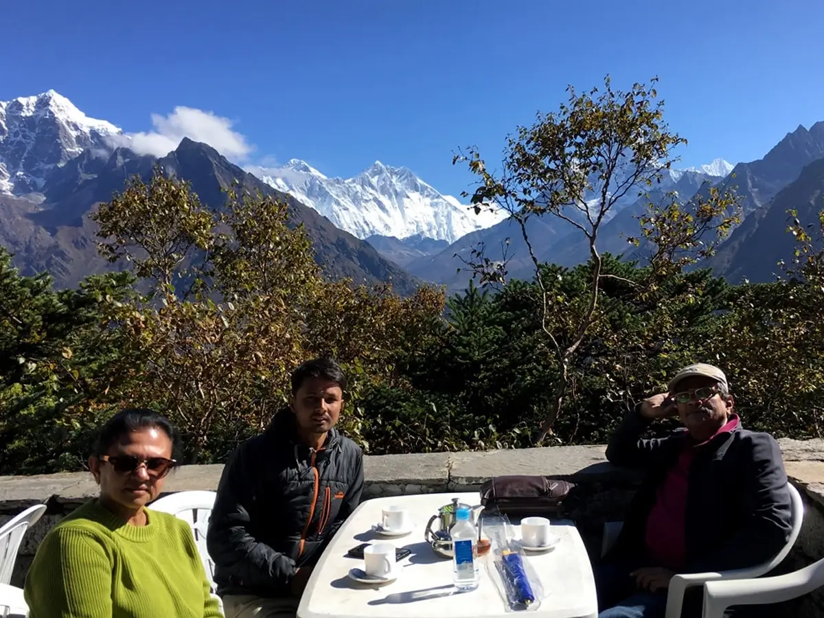 From Hotel Everest View, where you will reach for extensive vistas of mountains on fourth day of the Gokyo trek