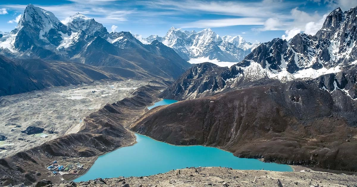 Majestic scenery of Gokyo Lake