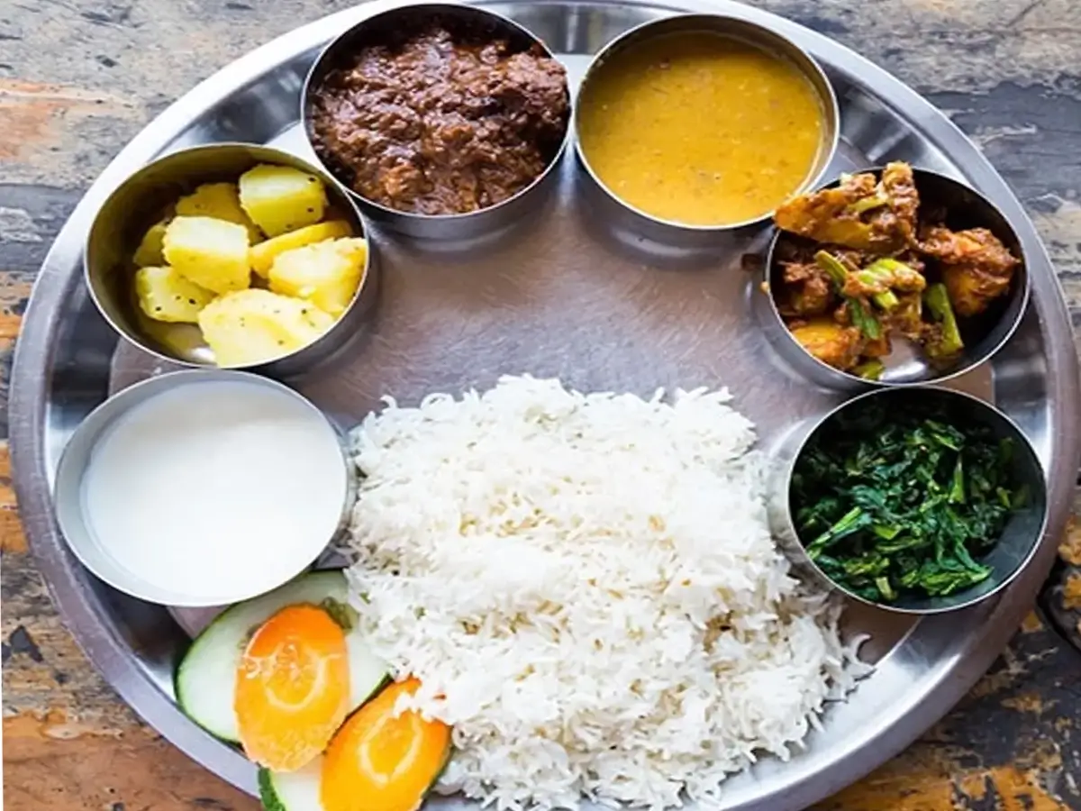 Meal on Gokyo Valley Trek route 