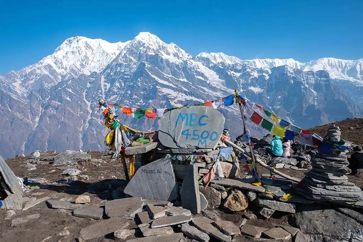View from Mardi Himal Base Camp (4500 m)
