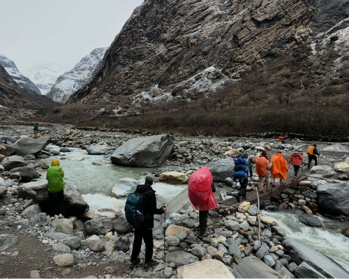 Crossing Modi Khola