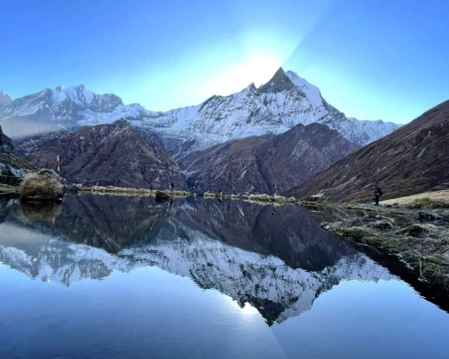 Lake And Mountain Annapurna