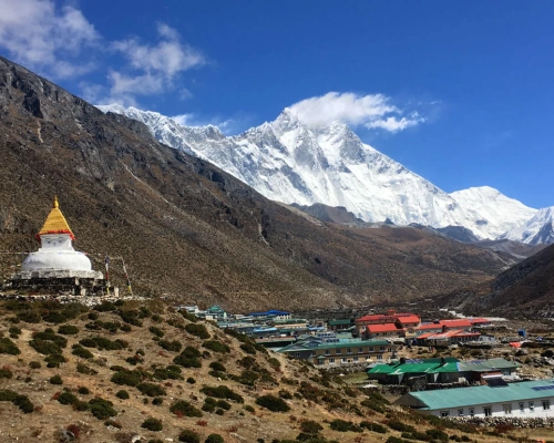 Stupa And Sherpa Town Evere