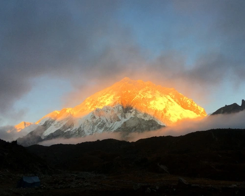 Sunset View On Neptse Ebc T