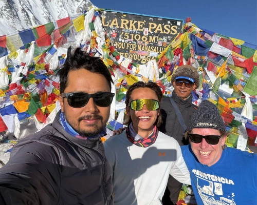 Team At Larkya La Pass